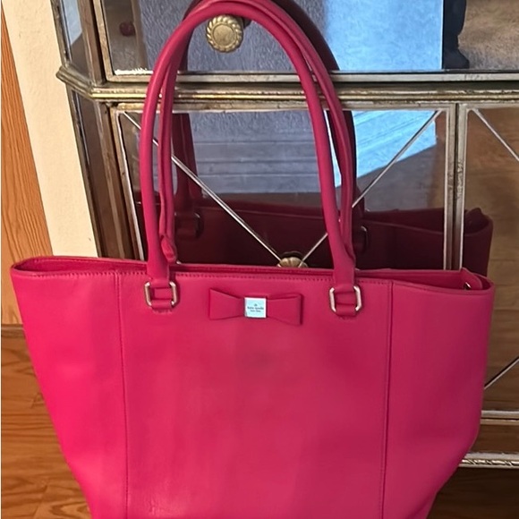 kate spade Handbags - EUC Kate Spade Large Hot Pink Leather Tote with Dustbag